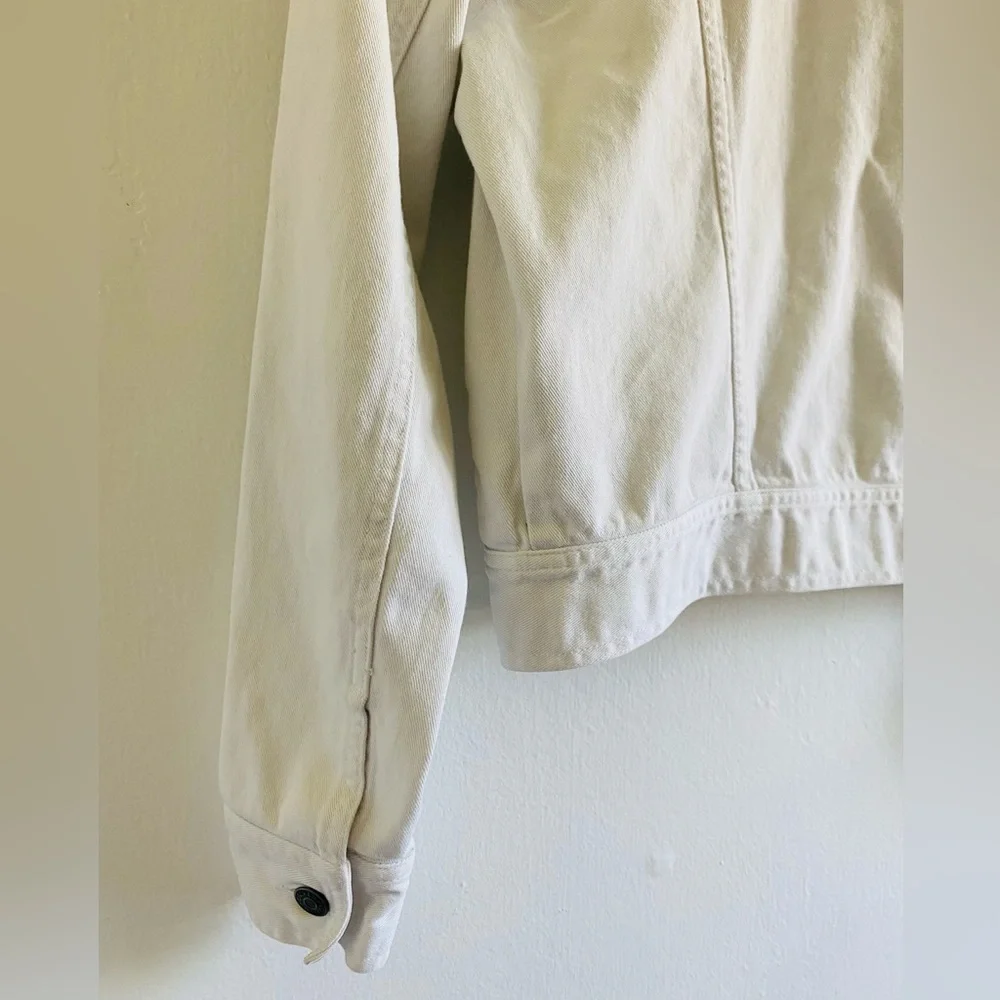 Lauren Jeans Co White Denim Jacket Size Small Petite Vintage Casual - Picture 8 of 11